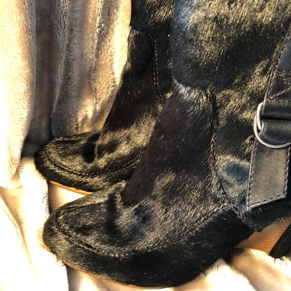 Donald J Pliner Black Calf Hair Boots - Picture 5 of 7